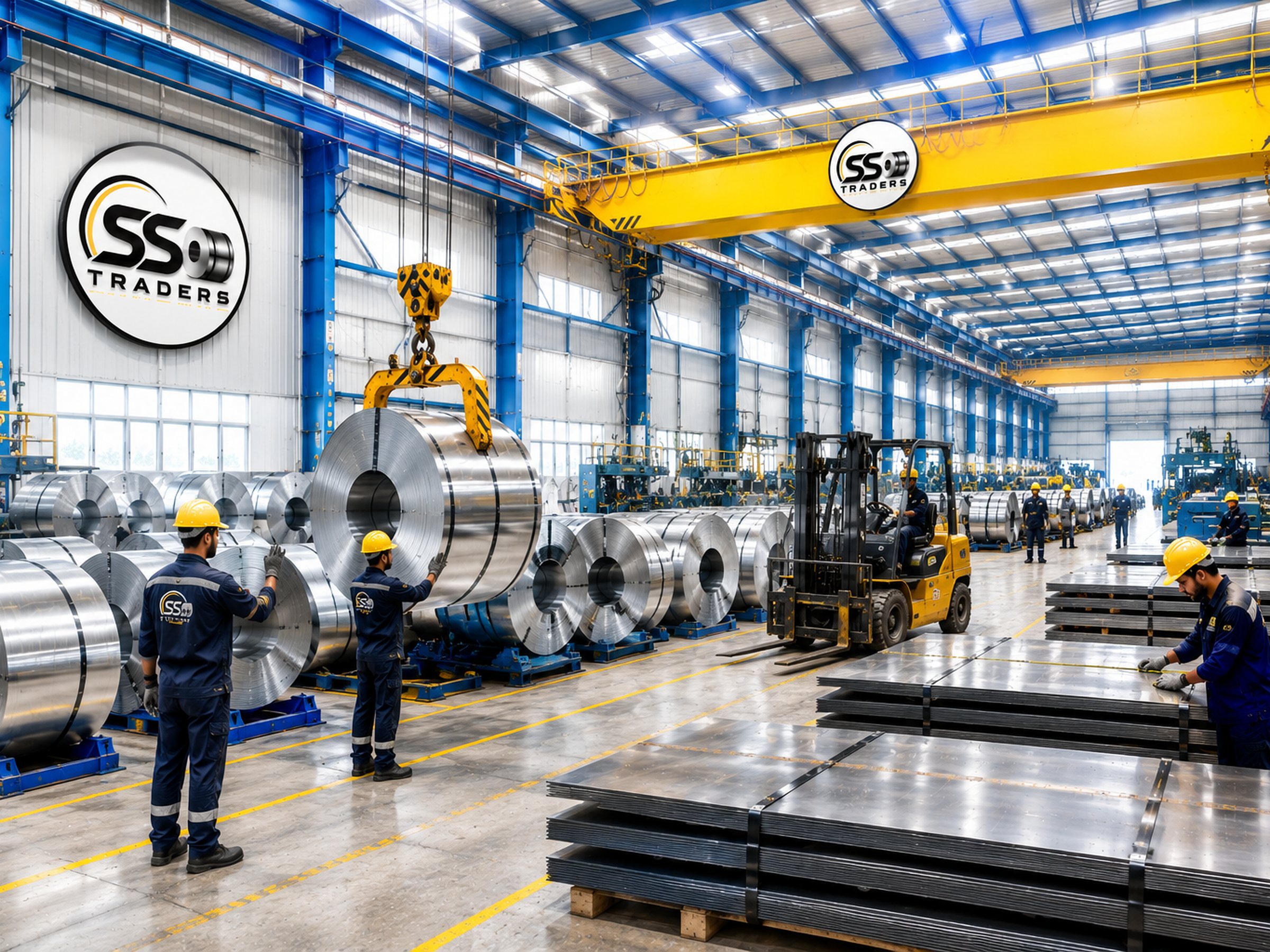 Coil lifted by the overhead crane on the SS Traders floor