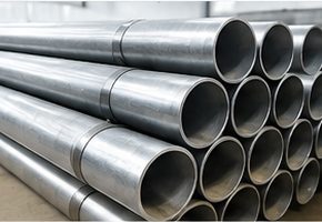 Galvanised pipe stacked